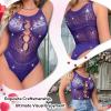 POZCMJM Crotchless Mesh Lace Lingerie for Women - Purple Sparkle Rhinestone Valentines view 3