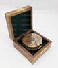 Brass Compass in Wooden Box - Nautical Gifts for Men, Antique Relica Sailing Anniversary Gadget for Him, Unusual Unique Nautical Decor, Naval Maritime Pocket Compass view 1