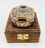 Brass Compass in Wooden Box - Nautical Gifts for Men, Antique Relica Sailing Anniversary Gadget for Him, Unusual Unique Nautical Decor, Naval Maritime Pocket Compass view 3