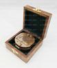 Brass Compass in Wooden Box - Nautical Gifts for Men, Antique Relica Sailing Anniversary Gadget for Him, Unusual Unique Nautical Decor, Naval Maritime Pocket Compass view 4
