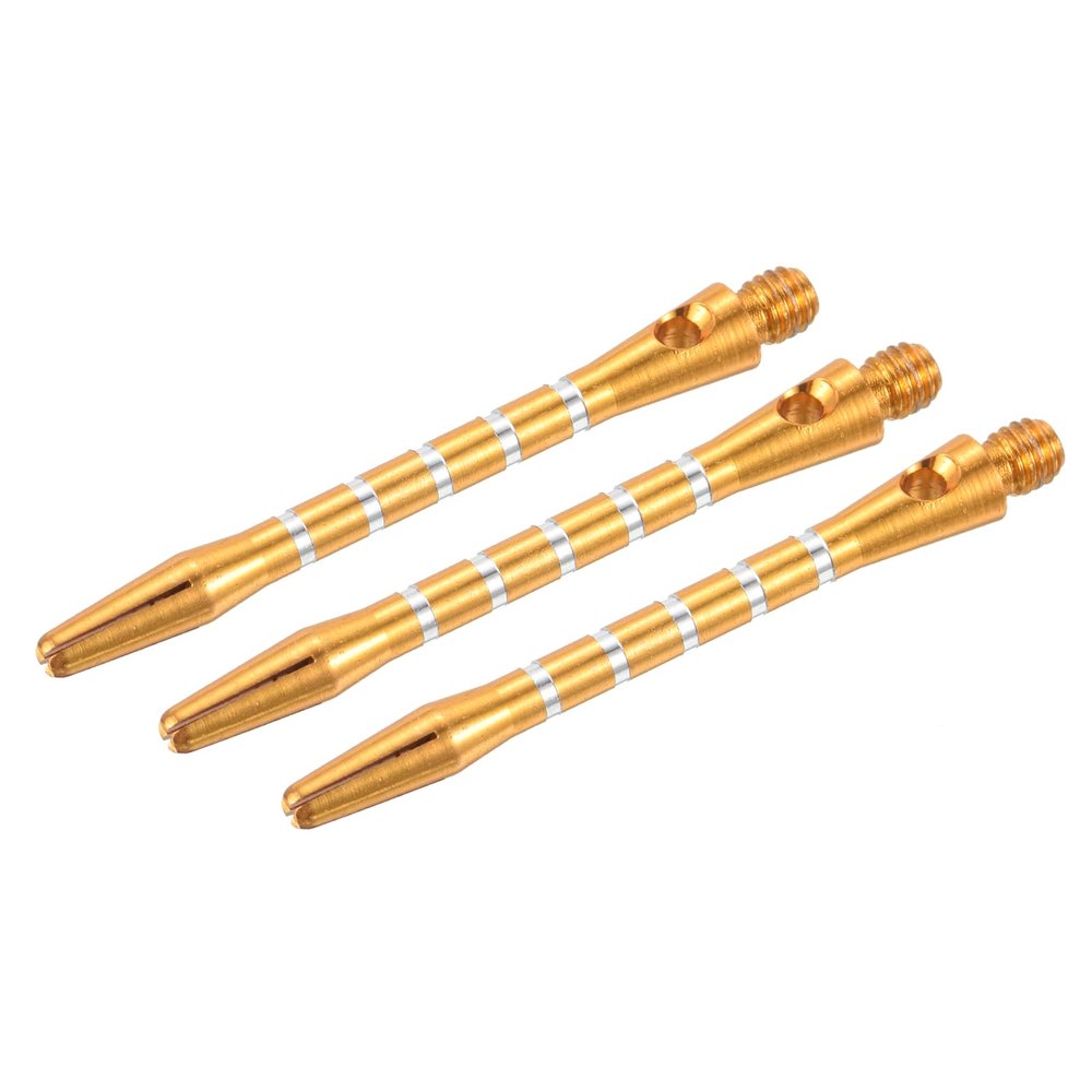 PATIKIL 48mm Dart Shafts, Medium 2BA Thread Aluminum Dart Stems Dart Accessories for Steel Tip - 3 Pack (Gold Tone)