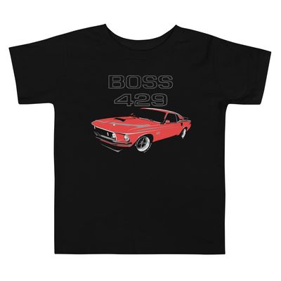 1969 Stang Boss 429 Red Rare Muscle Car Collector Toddler Short Sleeve Tee