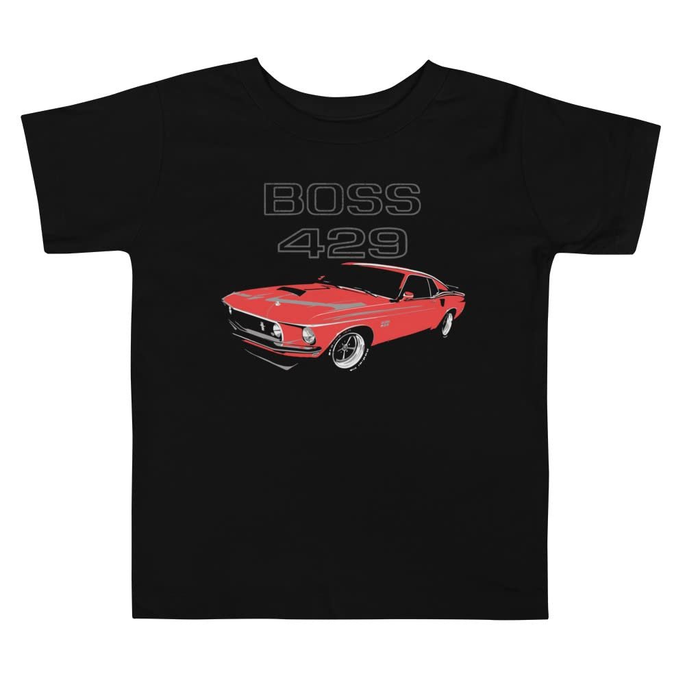1969 Stang Boss 429 Red Rare Muscle Car Collector Toddler Short Sleeve Tee