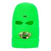 FK FORKICKS Knitted Balaclava Ski Mask - 3 Hole Full Face Winter Warm Beanie with Adjustable Thermal Fleece Lining for Men & Women Outdoor Sports (Skiing/Cycling/Hiking) Green view 1