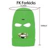 FK FORKICKS Knitted Balaclava Ski Mask - 3 Hole Full Face Winter Warm Beanie with Adjustable Thermal Fleece Lining for Men & Women Outdoor Sports (Skiing/Cycling/Hiking) Green view 2