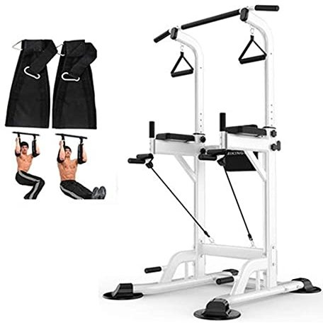Home Gym Exercise Gym Power Tower, Dip Station Pull Up Bar, Height Adjustable Power Tower Station, for Strength Training, Workout Abdominal Exercise, for Home, Officewhite-Cantilever Belt ( Color : Wh