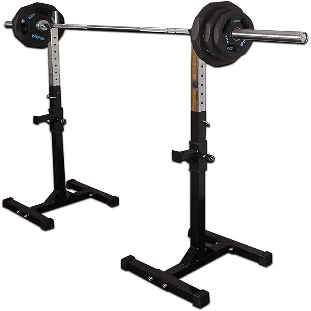 DFONCE Pair of Squat Rack Stands Barbell Rack Strength Training Bench Press Home Gym Adjustable Squat Stand Max Load 150Kg