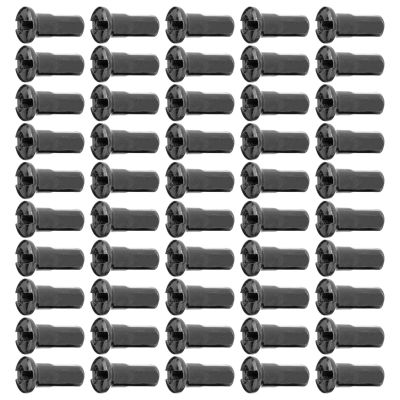 50 Pieces Sturdy Bike Spoke Nipples, Wheel Spoke Nipples Decor Spokes Protector Guards Brass Bicycle Spoke Caps for Mountain Road Bike BMX, Black, 13mm 13G