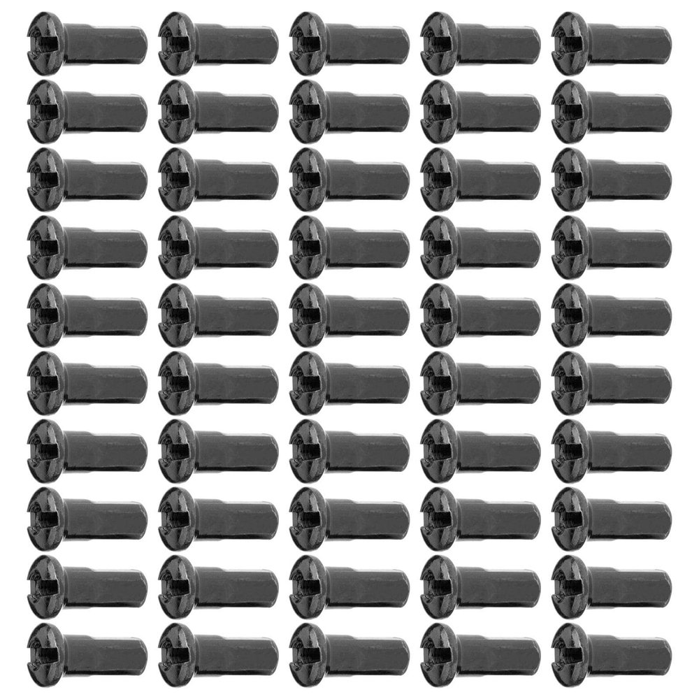 50 Pieces Sturdy Bike Spoke Nipples, Wheel Spoke Nipples Decor Spokes Protector Guards Brass Bicycle Spoke Caps for Mountain Road Bike BMX, Black, 13mm 13G