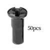 50 Pieces Sturdy Bike Spoke Nipples, Wheel Spoke Nipples Decor Spokes Protector Guards Brass Bicycle Spoke Caps for Mountain Road Bike BMX, Black, 13mm 13G view 3