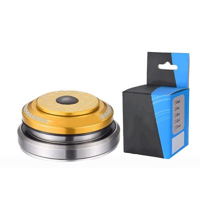 BOXKAT Aluminum Alloy Headset Bearing, 41.8-52mm Bike Front Fork Headsets Tapered Tube Cycling Headset Accessory (Color : Gold, Size : 42-52mm)