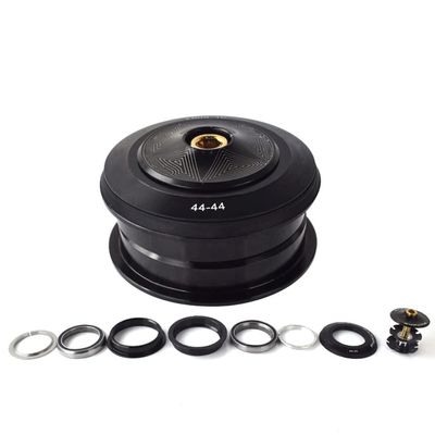1-1/8" Mountain Bike Headsets 44mm, Bike Headset Spacer, Headset Kit, Bearing Straight Tube Fork Internal (Color : Black, Size : 44 * 44mm)