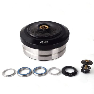 1-1/8" Mountain Bike Headsets 44mm, Bike Headset Spacer, Headset Kit, Bearing Straight Tube Fork Internal (Color : Black, Size : 42 * 42mm)