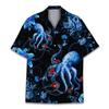 Octopus Hawaiian Shirts for Men,Funny Tropical Horror Hawaiian Shirt, Halloween Button Down Mens Hawaiian Shirts Short Sleeve 1 view 1