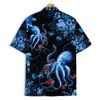 Octopus Hawaiian Shirts for Men,Funny Tropical Horror Hawaiian Shirt, Halloween Button Down Mens Hawaiian Shirts Short Sleeve 1 view 4