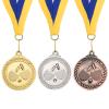 PATIKIL 2" Ping Pong Medals, 3 Pack Table Tennis Award Medals Set Gold Silver Bronze Medal with Ribbon Blue Yellow for Games Sports Competitions view 1