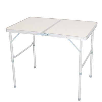 BAYUELSWU Small Folding Camping Table, Portable Folding Table Adjustable Height, 2 Feet Lightweight Aluminum Camping Table for Picnic Cooking Beach, 90 x 60 x 70 cm