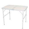 BAYUELSWU Small Folding Camping Table, Portable Folding Table Adjustable Height, 2 Feet Lightweight Aluminum Camping Table for Picnic Cooking Beach, 90 x 60 x 70 cm view 1