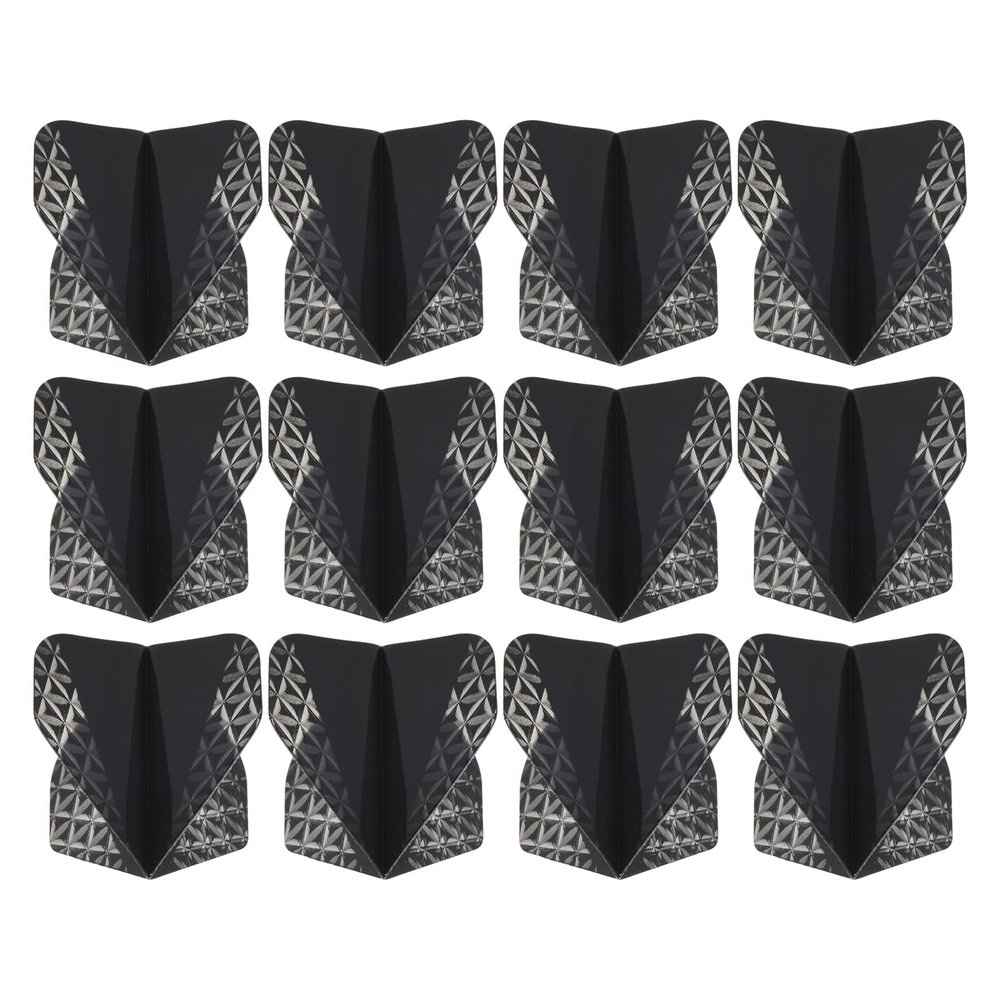PATIKIL Dart Flights, 12 Pack PET Standard Darts Accessories Replacement Parts for Soft & Steel Tip, Black, Gray