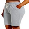 Neecan Women's Casual Elastic Waist Drawstring Shorts with Pockets Grey US 20 view 1