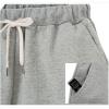 Neecan Women's Casual Elastic Waist Drawstring Shorts with Pockets Grey US 20 view 3