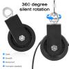 2 Pack 3.54 in Cable Pulley 360 Rotation Traction Wheel with Hanging Straps and Carabiner,Silence Smooth Detachable for DIY Gym Pulley System,DIY Gym Attachment Lifting Blocks,Ladder Lift,Hoists view 2