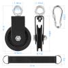 2 Pack 3.54 in Cable Pulley 360 Rotation Traction Wheel with Hanging Straps and Carabiner,Silence Smooth Detachable for DIY Gym Pulley System,DIY Gym Attachment Lifting Blocks,Ladder Lift,Hoists view 3