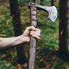 Viking btools / Two Handed Berserker Axe, Hand Forged Steel Axe, Norse Battle Axe, Scandinavian Style Viking Axe,Viking Bearded Tactical,Functional Viking Battle Bushcraft Axe, History of Viking view 3