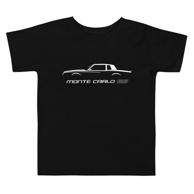 Chevy Monte Carlo SS Fourth Gen 1981-1988 Classic Car Owner Toddler Short Sleeve Tee Black