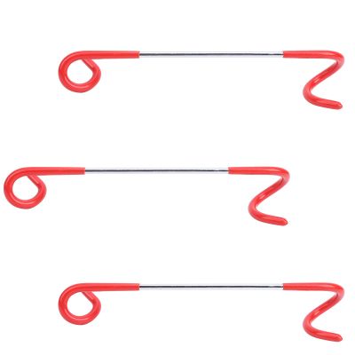 Tyenaza 3Pcs Camping Lights Hook, Multifunction Light Hook S-Shaped Hanger Twoway Hook Outdoor Tent Camping Equipment Tent Hangers Non-Slip - Red