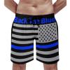 Back The Blue Police Line US Flag Men's Beach Shorts Quick Dry Swim Shorts Casual Swim Trunks Sports Shorts with Pocket S view 1