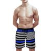 Back The Blue Police Line US Flag Men's Beach Shorts Quick Dry Swim Shorts Casual Swim Trunks Sports Shorts with Pocket S view 2
