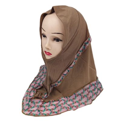 Hcclijo 2-6Year Muslim Kids Girls Hijab Hat One Piece Islamic Ready to Wear Hijabs Scarf Turban Caps Scarf Shawl Wrap 0657-22