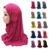 Hcclijo 2-6Year Muslim Kids Girls Hijab Hat One Piece Islamic Ready to Wear Hijabs Scarf Turban Caps Scarf Shawl Wrap 123-07 view 3