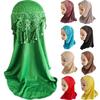 Hcclijo 2-6Year Muslim Kids Girls Hijab Hat One Piece Islamic Ready to Wear Hijabs Scarf Turban Caps Scarf Shawl Wrap 123-07 view 4