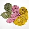 Hcclijo Women Hijabs Muslim Style Monochrome Pearl Chiffon Ironed Diamond Bead Scarf Hui Ethnic America Scarf Khaki view 3
