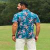 APTRO Golf Shirts for Men, Moisture Wicking Hawaiian Polo Shirts Dry Fit with Print and Short Sleeve, P07 Blue Flower, Large view 4