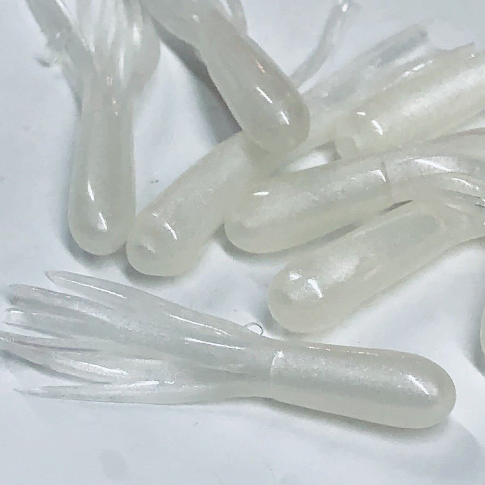100 Original Crappie Tubes Pearl White