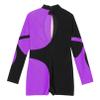 FEESHOW Leotards for Girls Gymnastics Children Long Sleeve Zipper Back Biketard Unitard Jumpsuit with Shorts Violet_B 16 Years view 4