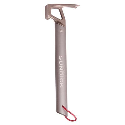 pistro Camping Hammer Tent Pegs Puller Stakes Extractor with A String High Strength - Silver