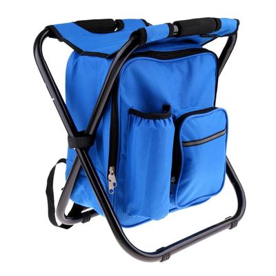 pistro Fishing Folding Stool Chair with Insulated Cooler Backpack - Blue