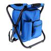 pistro Fishing Folding Stool Chair with Insulated Cooler Backpack - Blue view 1