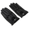 pistro Mens Vintage Leather Driving Gloves Lined Screen Touch Drive Gosling Gloves - Black, L view 3