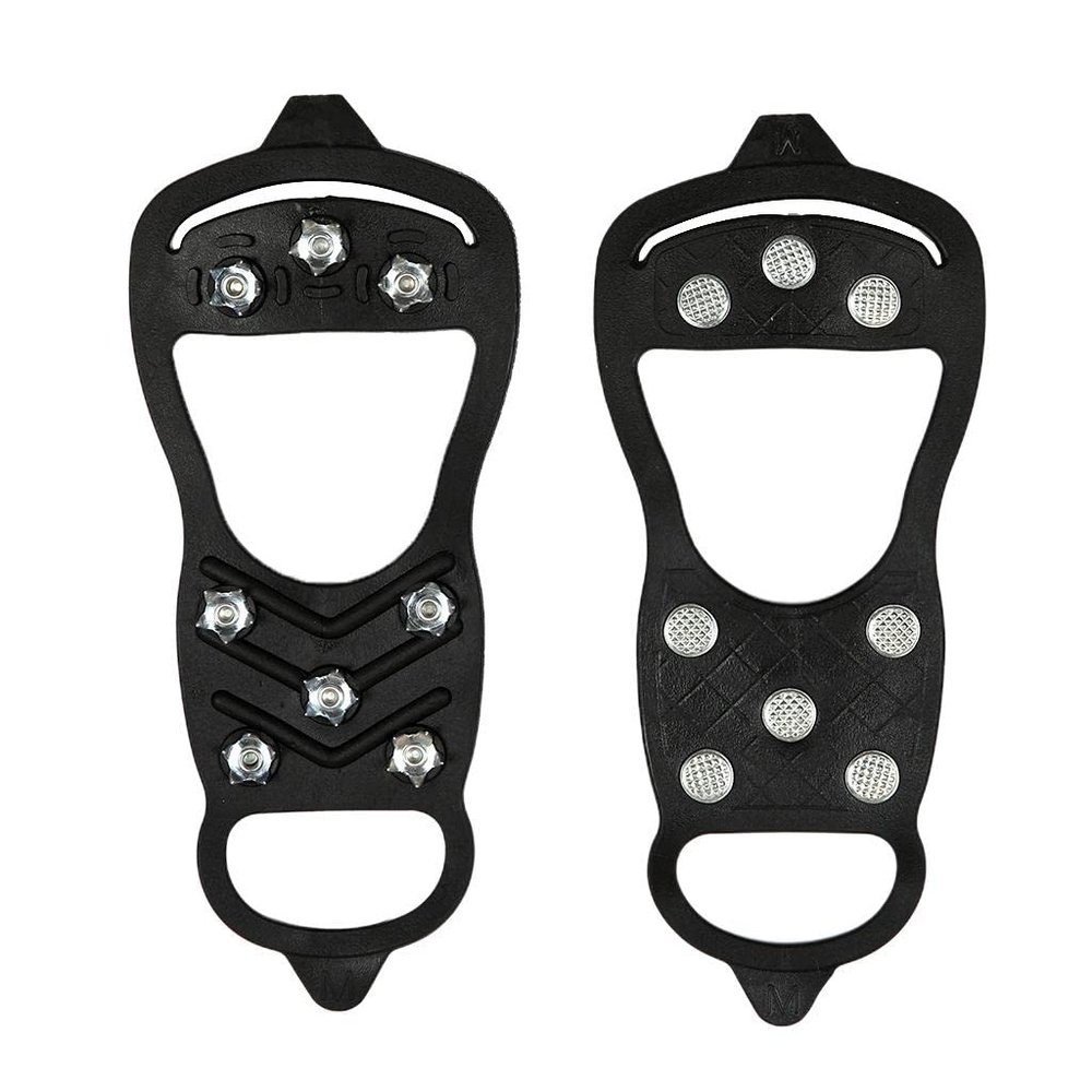 pistro 1 Pair Shoe Ice Cleats 8Teeth for Walk on Ice Snow and Freezing Mud Ground - L