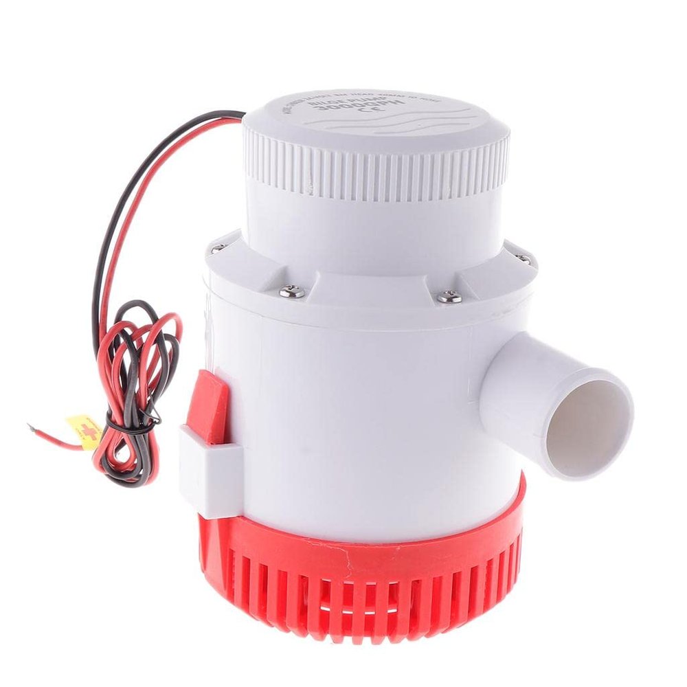 pistro High Flow Submersible Marine Bilge Pumps Boat Plumbing Electric Water Pumps, Vibrationless Silent Operation - 3000GPH 24V