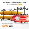 Bonnlo Indoor Outdoor Kayak Rack, Heavy-Duty Sturdy Storage Rack for 6 Kayak, Canoe, Paddle Board, SUP, Movable Kayak Stand for Garage with Locable Casters, Weight Capacity 529 Pounds view 3