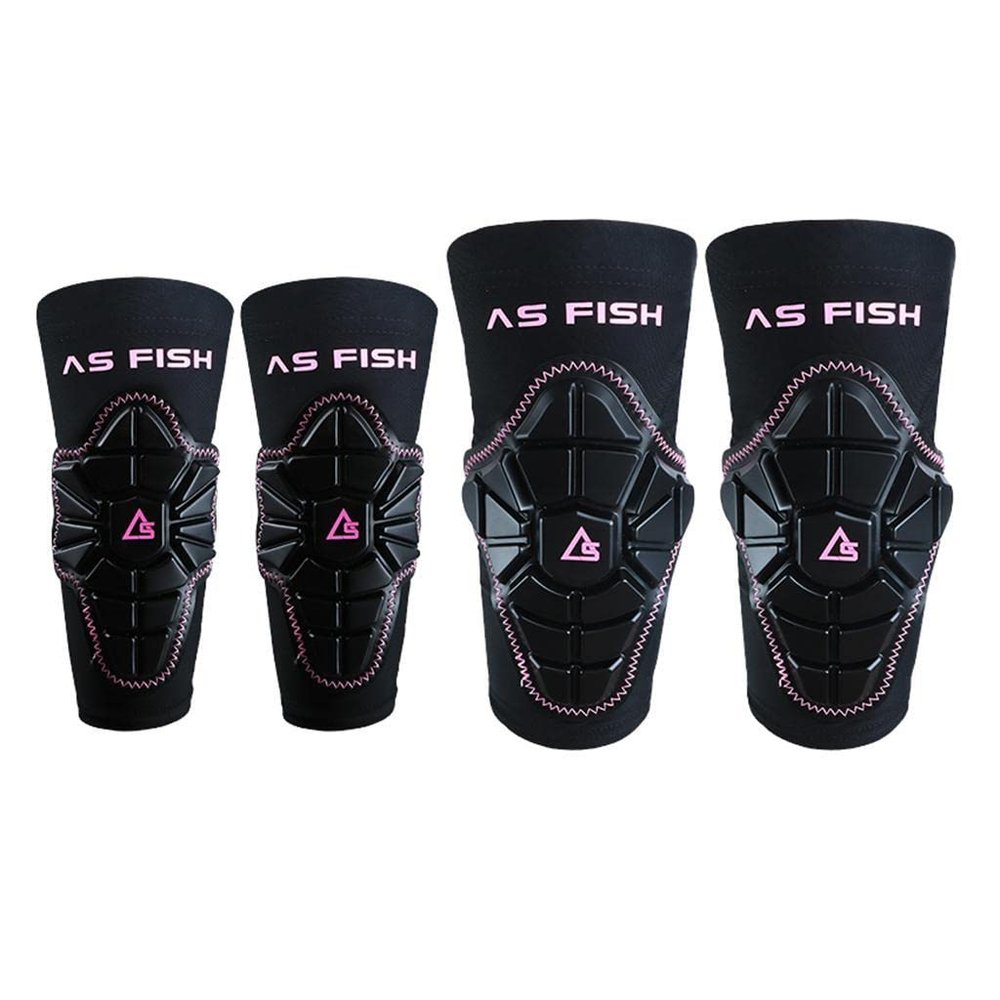 pistro 4X Elbow Knee Protective Pads Skating Protectors Gear Set for Kids Children - Pink