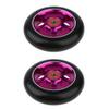 pistro 1 Pair Wheels 100mm - Pro Scooter Wheels 100mm Pair - Replacement PU Wheels for Stunt Scooter Accessories Spare Parts, Durable, Easy Install - Purple view 1