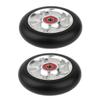 pistro 1 Pair Wheels 100mm - Pro Scooter Wheels 100mm Pair - Replacement PU Wheels for Stunt Scooter Accessories Spare Parts, Durable, Easy Install - White view 1