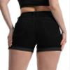 Romastory Women's High Waisted Elastic Jeans Shorts Folded Hem Hot Denim Shorts for Women (XX-Large, Frazzleblack) view 2